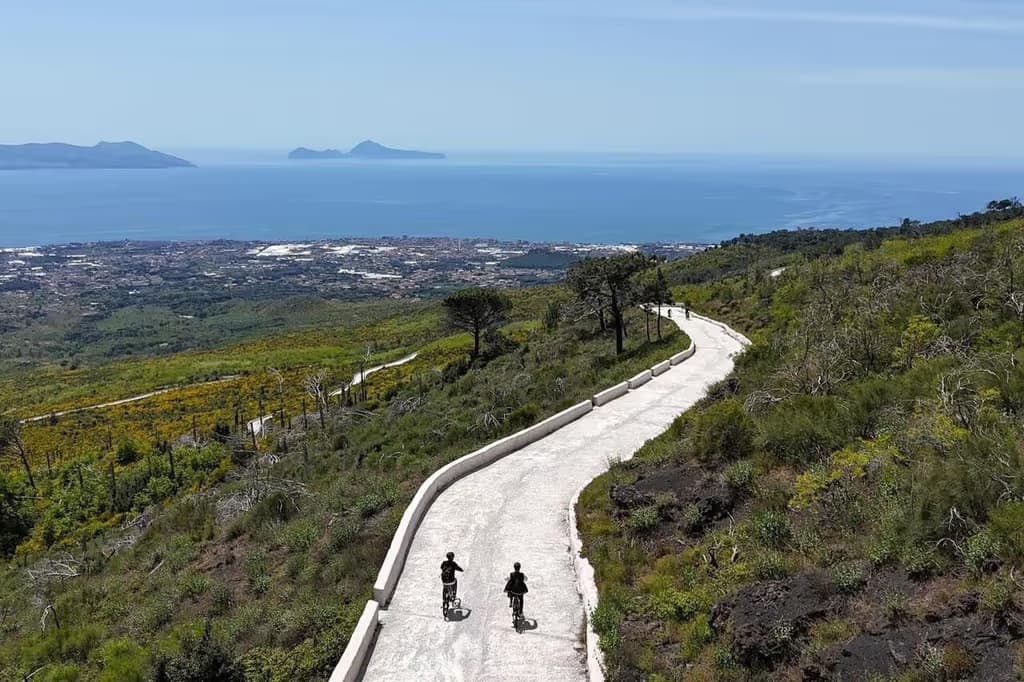 Monte Vesuvio: Biglietto salta-coda + Tour in bicicletta + Treno andata e ritorno da Napoli